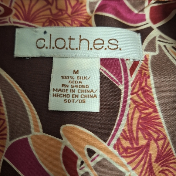 C.L.O.T.H.E.S. silk long sleeve top in a  women's medium.  NWT - Picture 5 of 7